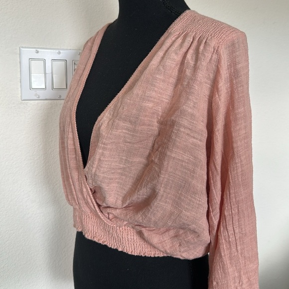 Free People Pink Wrap Blouse - Picture 2 of 4